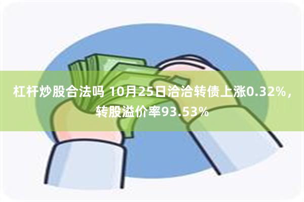 杠杆炒股合法吗 10月25日洽洽转债上涨0.32%，转股溢价率93.53%