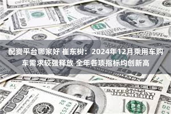 配资平台哪家好 崔东树：2024年12月乘用车购车需求较强释放 全年各项指标均创新高